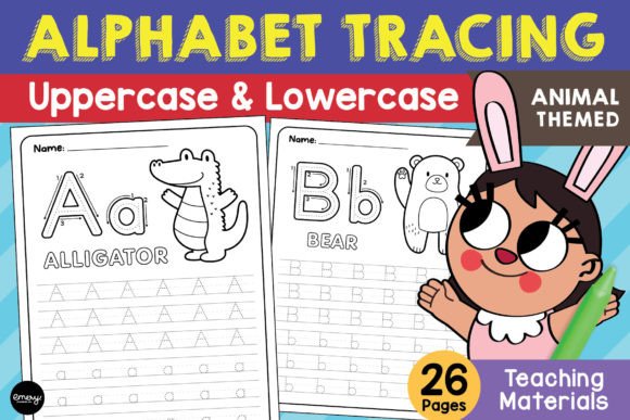 Alphabet Tracing Worksheets - Animals: A Designer's Guide to Educational Assets