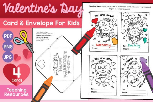 Easy DIY Valentine's Day Cards and Envelope Set