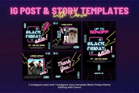 Elevate Your Brand with Black Friday Social Media Templates for Canva