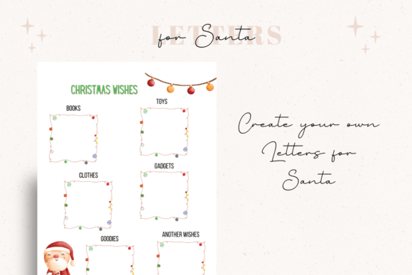 Letters for Santa, Christmas Wishes: A Holiday Design Asset