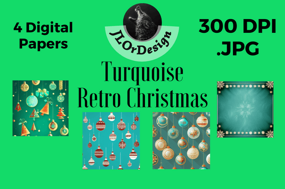 Turquoise Retro Christmas Digital Papers: A Designer's Take