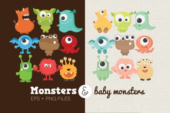 Unleash Creative Charm with Monsters and Baby Monsters Clipart