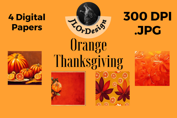 Warm Up Your Designs with Orange Retro Thanksgiving Digital Papers
